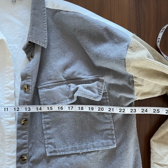 ACOA Corduroy Colorblock Oversized Shirt / Shacket - Picture 8 of 13